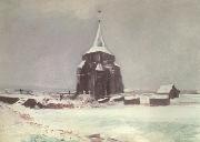Vincent Van Gogh The old Cemetery Tower at Nuenen in thte Snow (nn040 USA oil painting reproduction